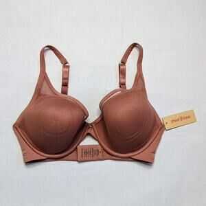 ThirdLove Bra Uplift Plunge Womens 34E Pink Old Rose Push Up Removable Pads NWT